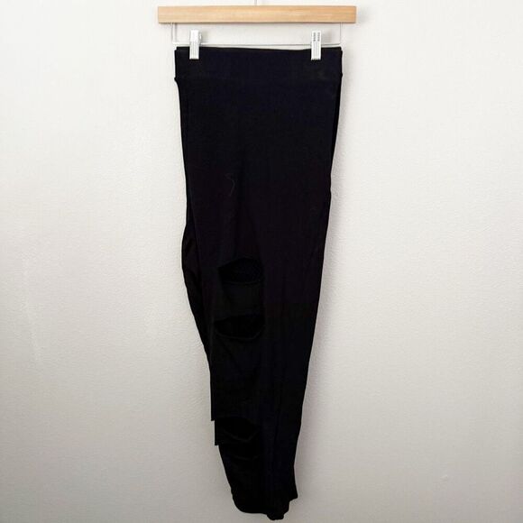 TORRID | Black Full-Length Mesh Slit Pocket Leggings Fishnet Distressed | 6 (6X) - Picture 6 of 10